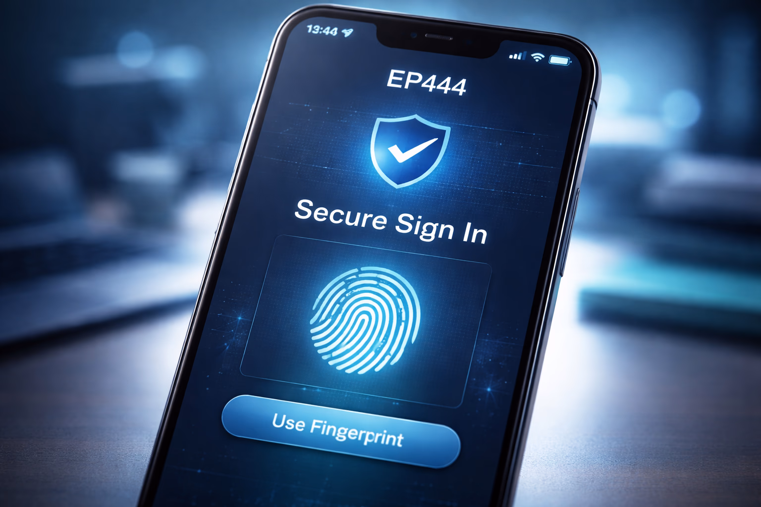 EP444 account protection features showing two-factor verification and phishing defense tools